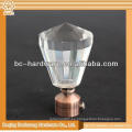 Remates de vidrio cristal para barras de cortina, remates de barra de cortina de vidrio, cortina de cristal rosa finial